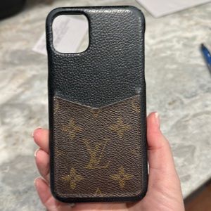 Louis Vuitton monogram black leather 11 pro max phone case